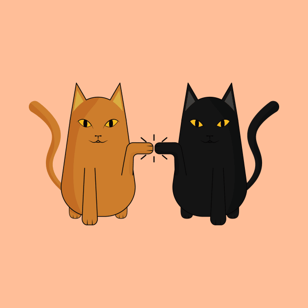 Black Cat And Orange Cat Relationship by MFD-Art