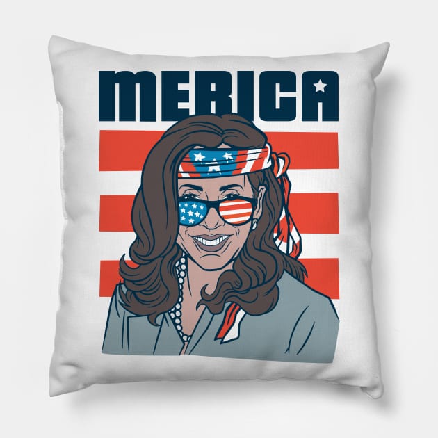 Funny Vice President Kamala Harris 4th of July Merica Pillow by SLAG_Creative