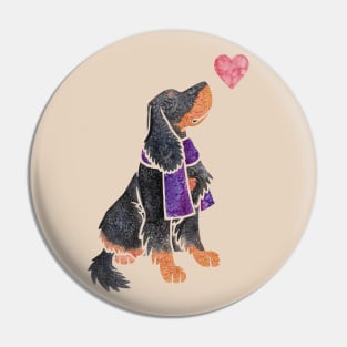 Gordon Setter watercolour Pin