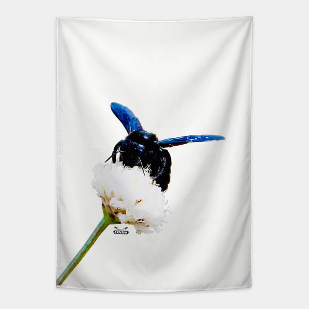 Blue Bee Tapestry by Wolf Art / Swiss Artwork Photography