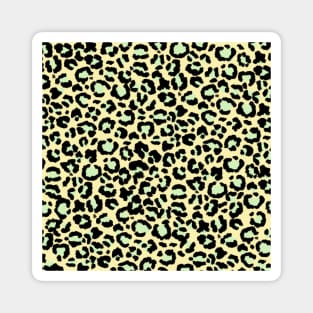 Leopard Pattern in Mint Green on Oatmeal Magnet