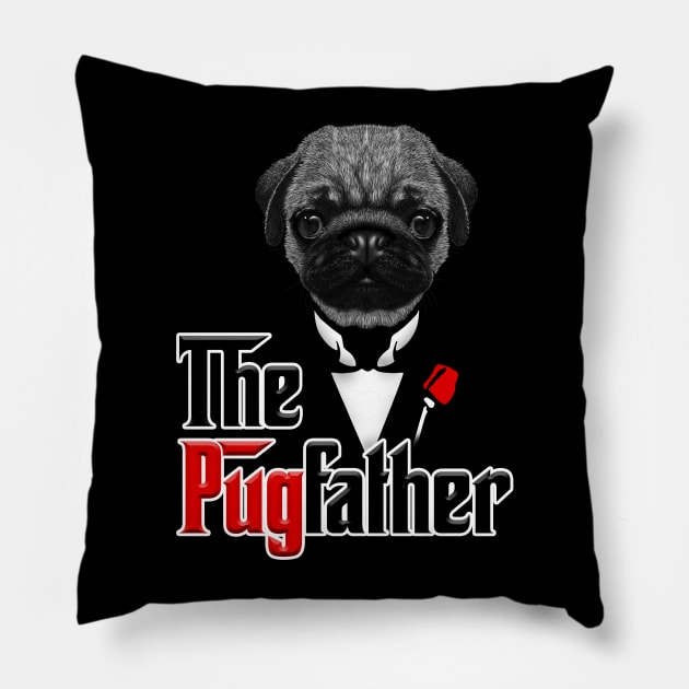 PUGFATHER Pillow by Yeldar
