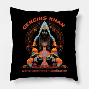 Funny Genghis Khan, World Domination Zen Meditation Pillow