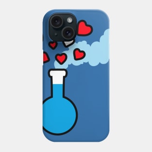 Love is My Mana - Blue Potion Laboratory Flask with Red Hearts Phone Case