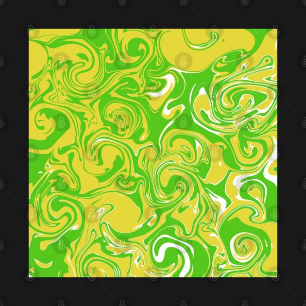 Green and Yellow Marble Swirl Abstract Art Design by AussieMumaArt