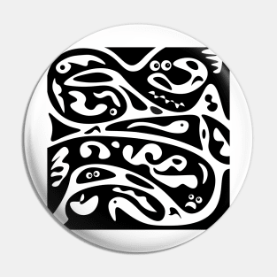 Abstract | Black White | Pop Art Pin