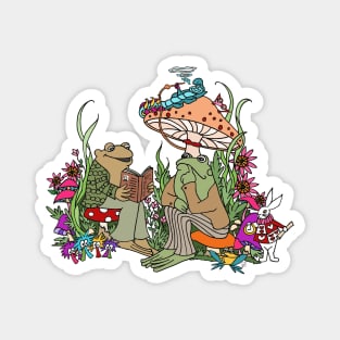 Frog and Toad Read Alice in Wonderland Magnet