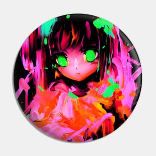 Pink Anime Girl Creepy Cute Pin