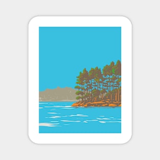 Lake Catherine State Park on South Shore of Lake Catherine Southeast of Hot Springs Arkansas WPA Poster Art Magnet