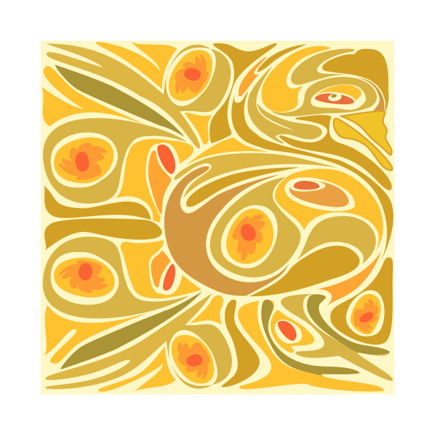 Rooster Pattern in Yellow by charker