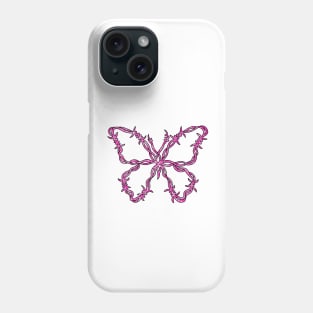 Pink barbed wire butterfly Phone Case