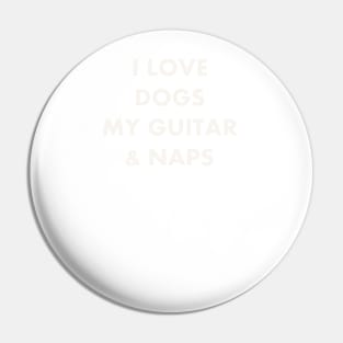 I LOVE DOGS GUITAR NAPS WHITE Pin