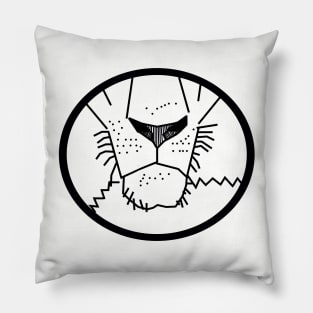 Lion Mouth Outline Face Pillow