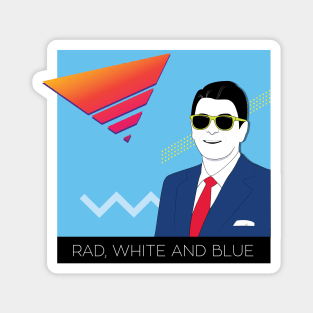 Rad, White and Blue Magnet