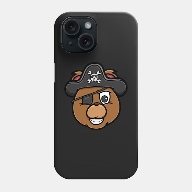 Bear Head Pirate Cartoon Mascot Phone Case by tedykurniawan12