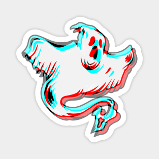 Ghost Anaglyph Tiktok Aesthetic Style Retro 3D Halloween Design Magnet