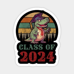 T Rex Dinosaur Class of 2024 First Day Of School Graduation Magnet