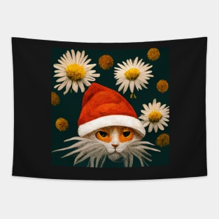 Santa Claus, cat, xmas, xmas vibe, funny, christmas, cat lover, kitty, christmas kitty, koto design Tapestry