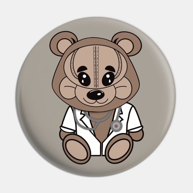 Teddy Bear Doctor Pin by FlippinTurtles