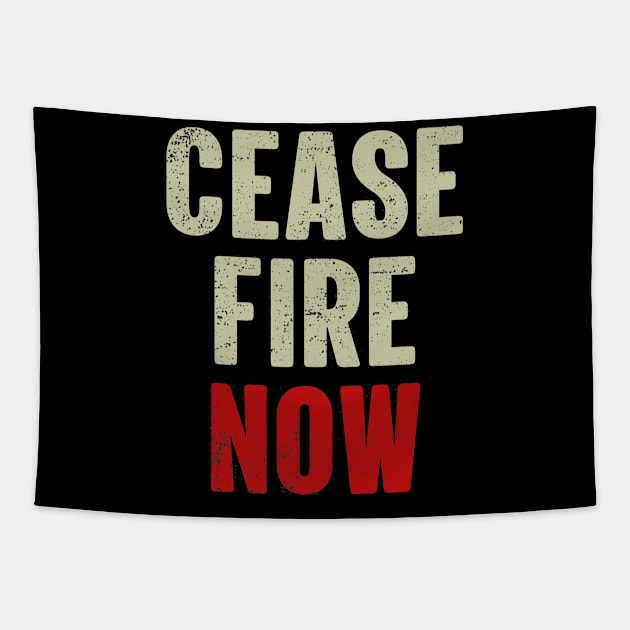 Ceasefire NOW Tapestry by Kreativitets