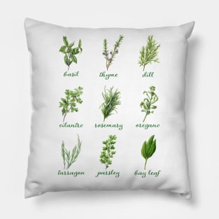 Culinary Herb Design for Chefs and Home Cooks Pillow