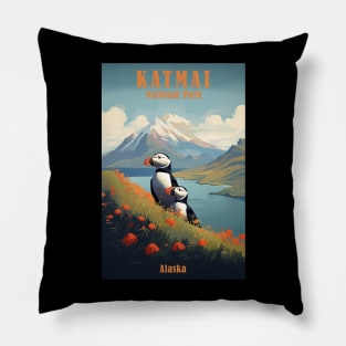 Katmai National Park Travel Poster Pillow