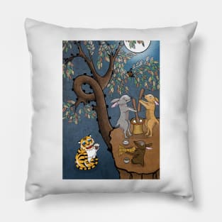 Minhwa: Moon Rabbits and Tiger A Type Pillow