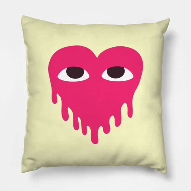 melted heart Pillow by @isedrawing