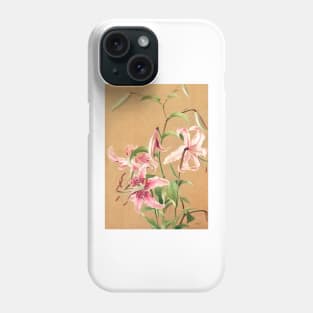 Rose Flower painting, Lilies no. 5 (1886) by L. Prang &amp;amp; Co Phone Case