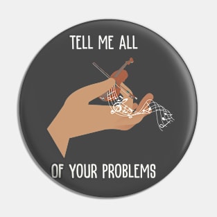 Tiny Violin FRONT & BACK Design Pin