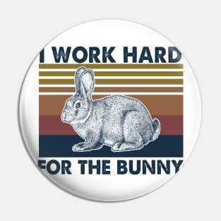 Rabbit I Work Hard Pin