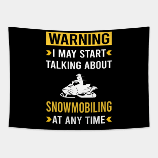 Warning Snowmobiling Snowmobile Tapestry