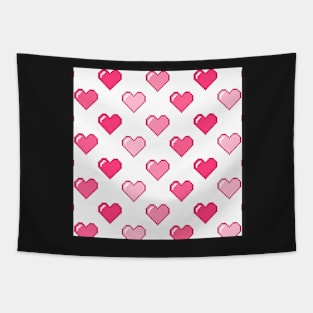 Pixel Heart Pattern Tapestry