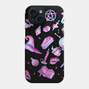 Halloween : Witchy Goth Pattern Phone Case