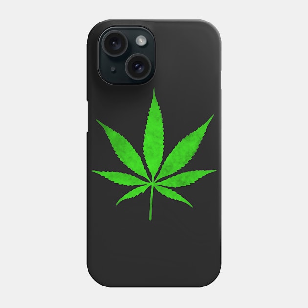 Green Cannabis Weed Leaf Phone Case by redhornet