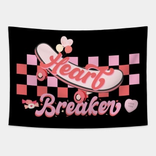 Heart Breaker Skateboard Valentines Day Tapestry