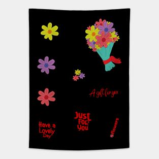 A colorful bouquet of flowers Gift Set Pack Tapestry