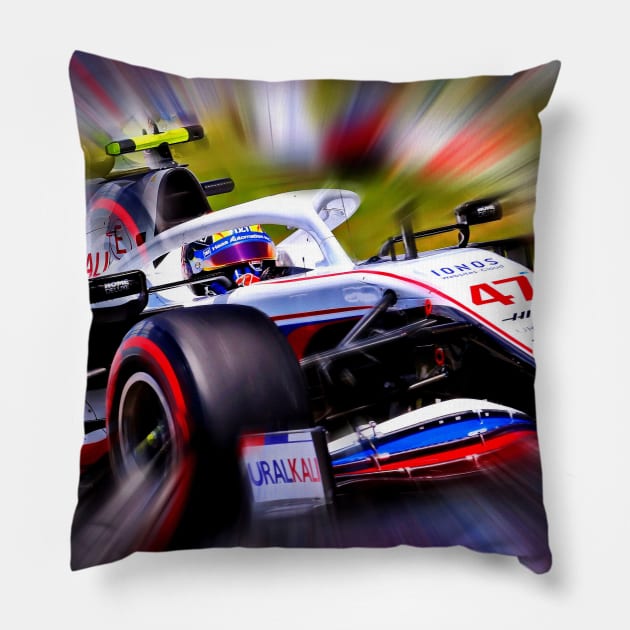 Schumacher ...  Mick Schumacher Pillow by DeVerviers