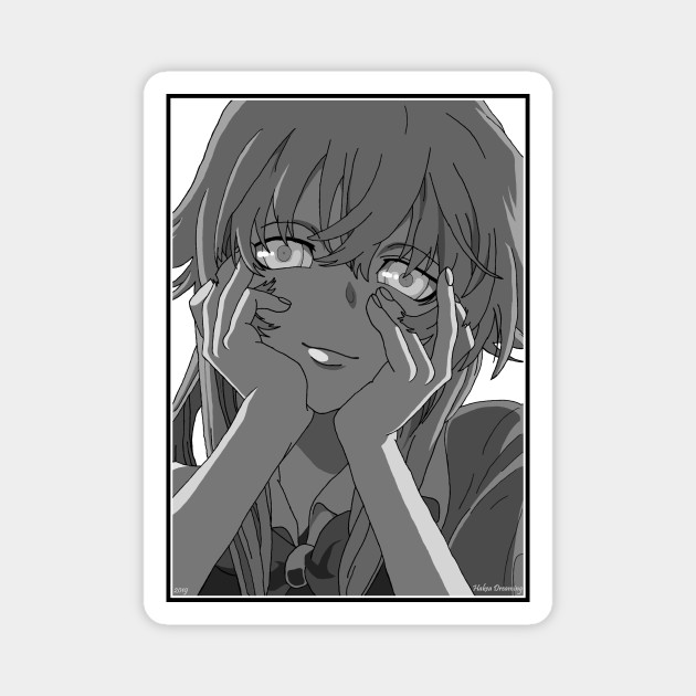 Yuno Gasai Yandere Face Ver Grayscale Yuno Gasai Magnet Teepublic Share the best gifs now >>>. teepublic