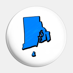 Bright Blue Rhode Island Outline Pin