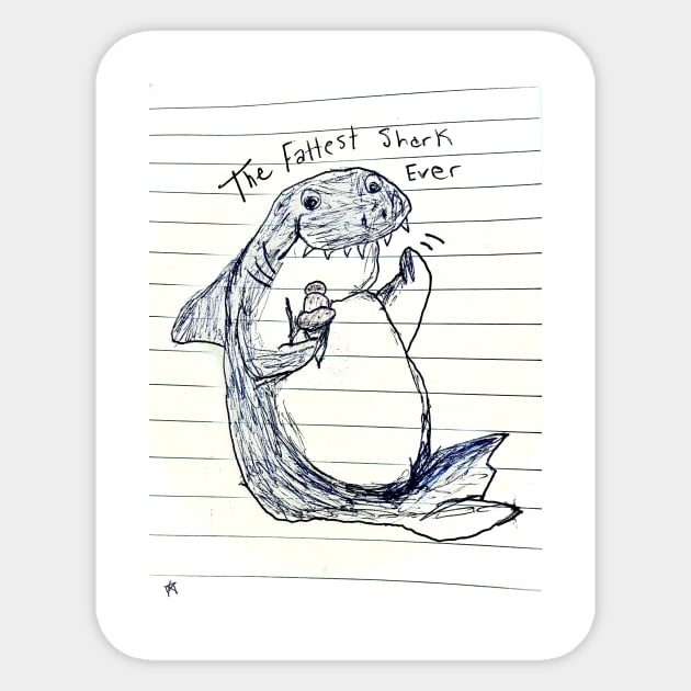 The Fattest Shark Ever - Fattest Shark - Sticker | TeePublic