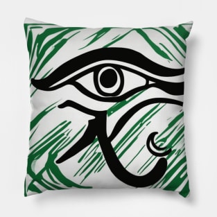 Eye of Horus Green Shadow Silhouette Anime Style Collection No. 222 Pillow