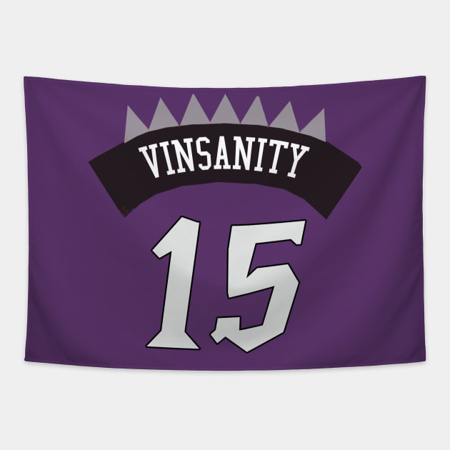 Vince Carter 'Vinsanity' Nickname Jersey - Toronto Raptors Tapestry by xavierjfong