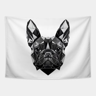 French Bulldog Geometric Portrait - Black Sapphire Tapestry