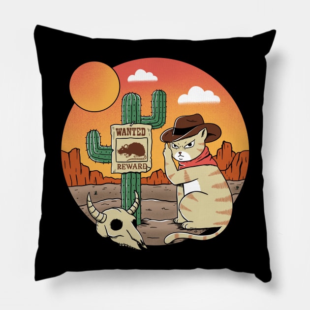 Nature desert and cat Pillow by coffeeman