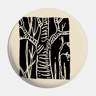 Cherry Tree and Widows - Woodcut Style Pin