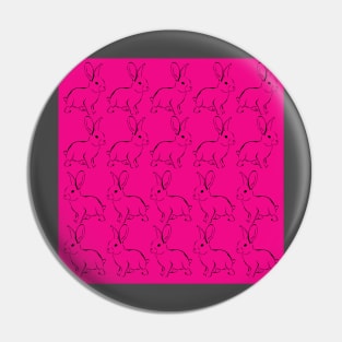 Fuchsia Bunny Rabbits Pin