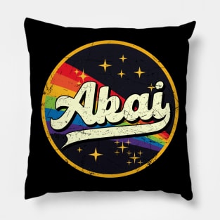 Akai // Rainbow In Space Vintage Grunge-Style Pillow