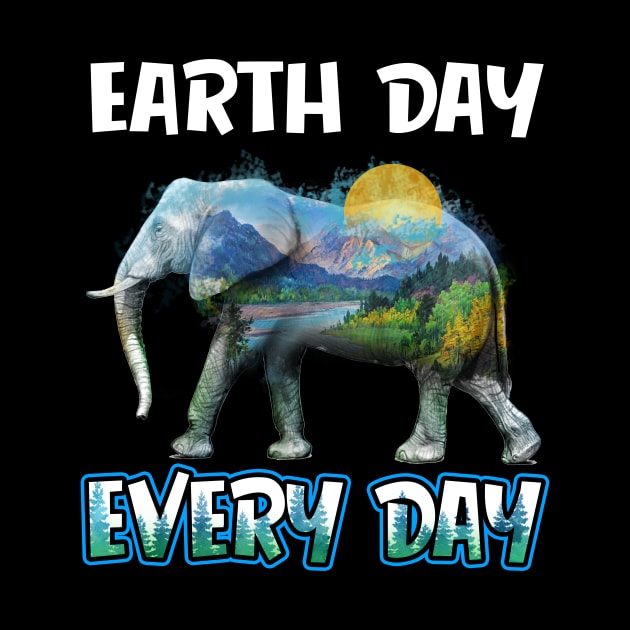 Elephant EarthDay Every Day Natural Art by cruztdk5