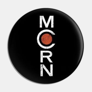 White and Red MCRN Grunge Pin